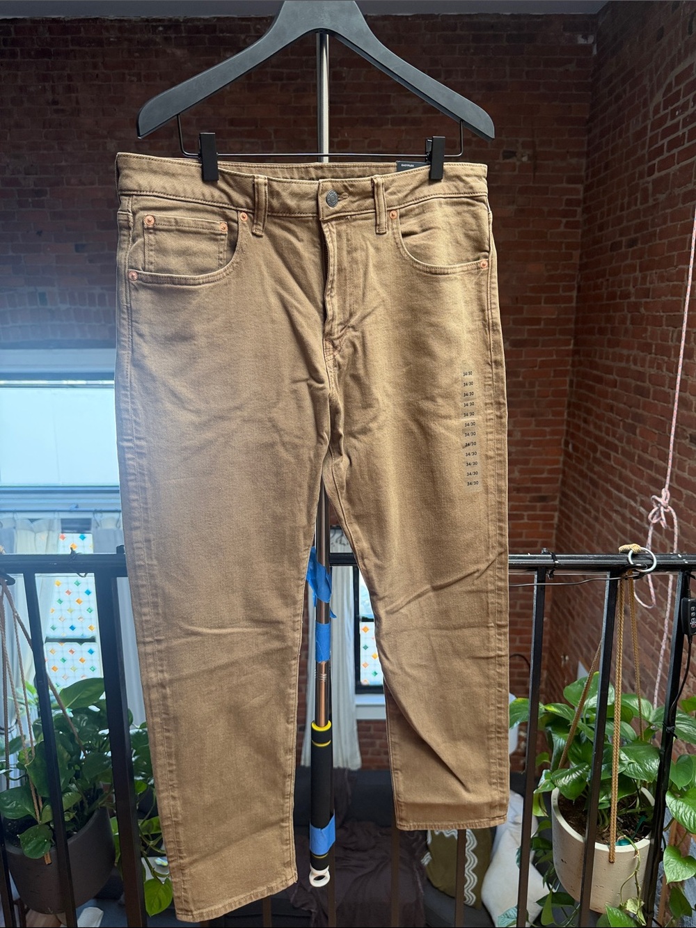 American Eagle Outfitters Brown Straight-Leg Jeans